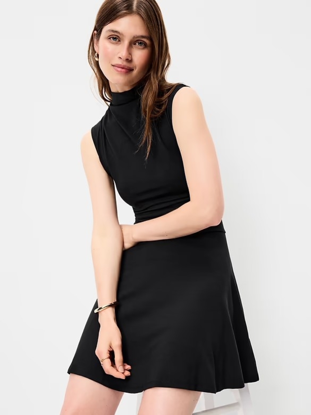 Old Navy Black Sleeveless Mock-Neck Mini Dress - Picture 3 of 3